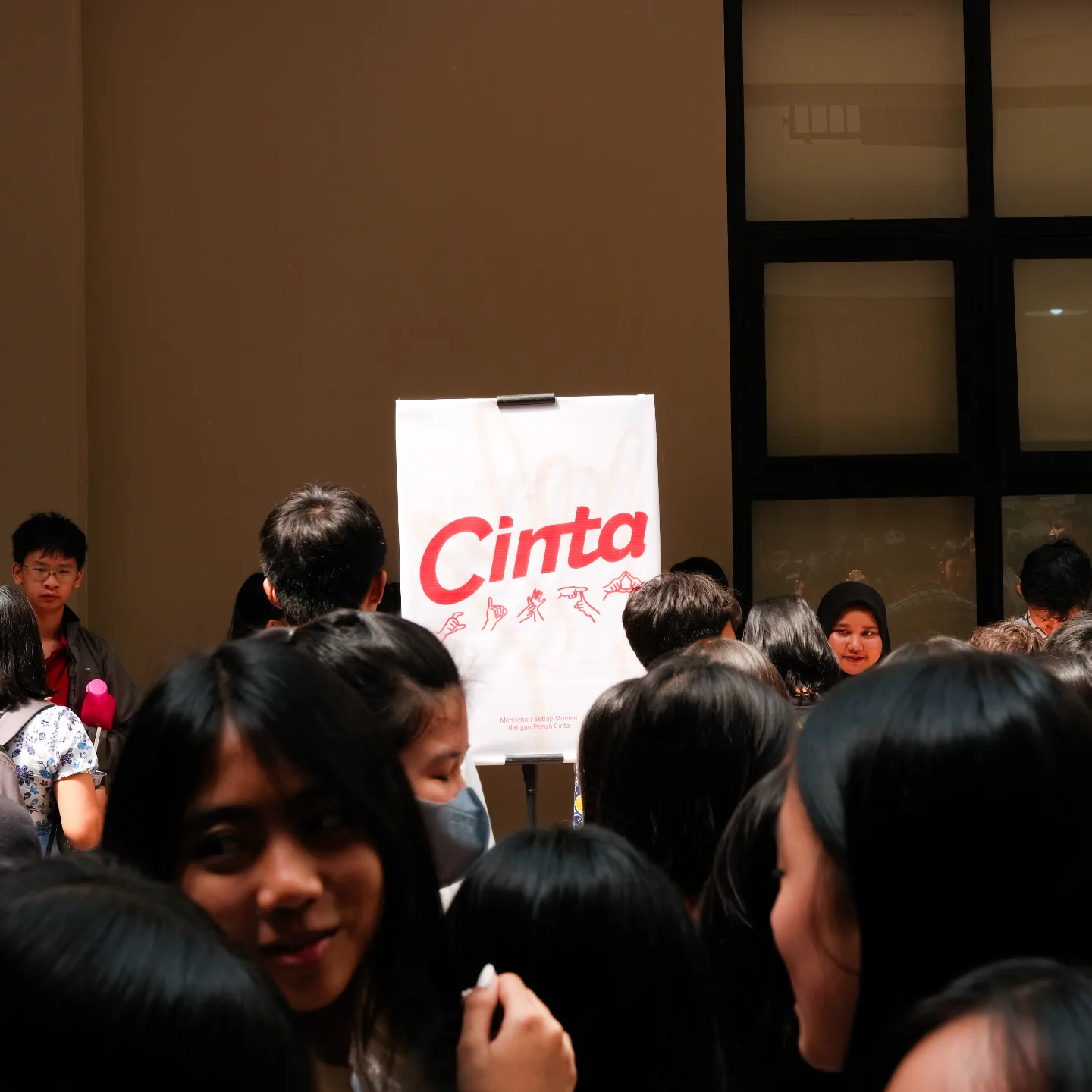 Kopi Cinta sign language campaign board